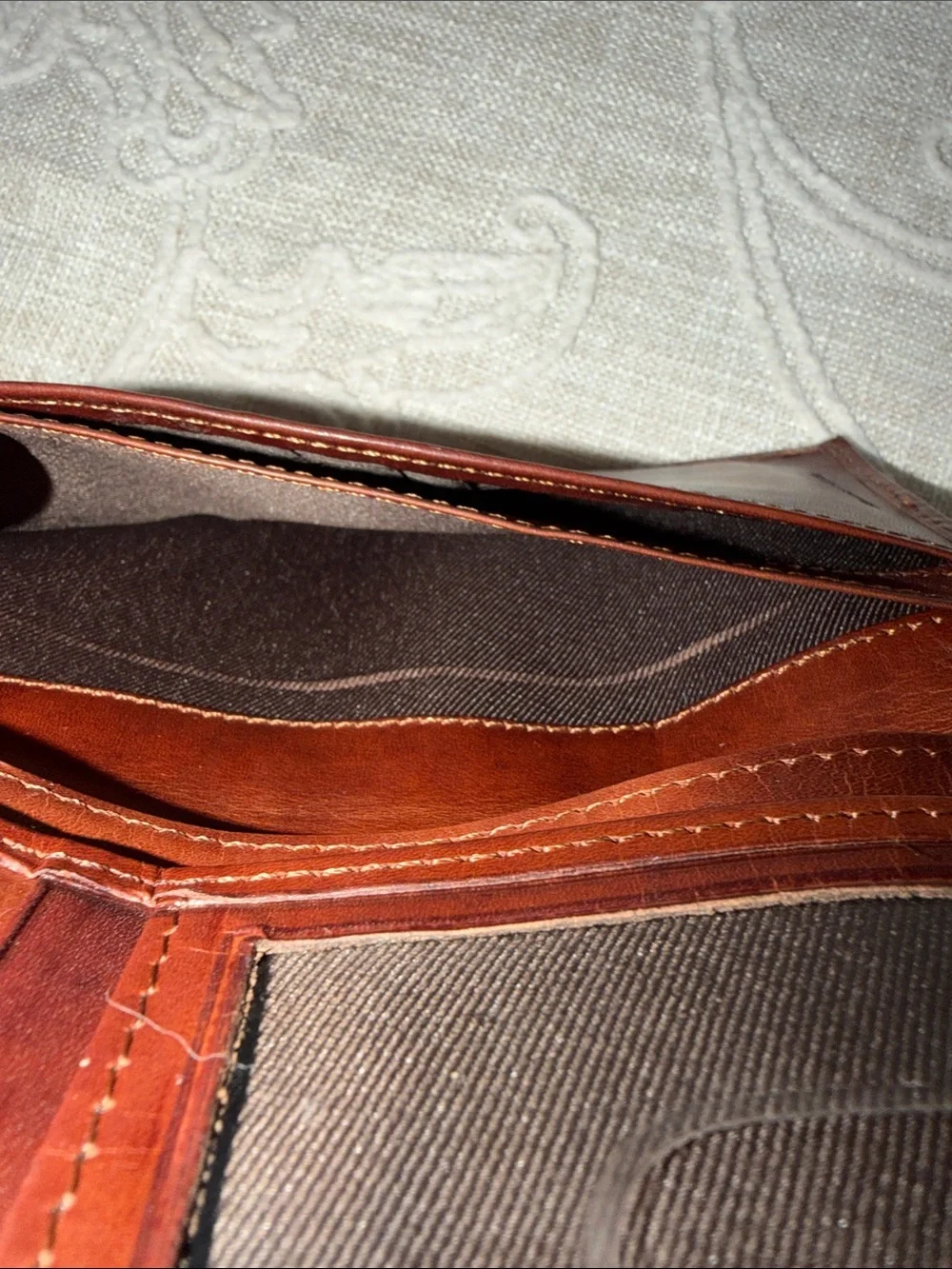 Remington 12 Ga Vintage Brown and Black Leather Slim Long Bifold Wallet